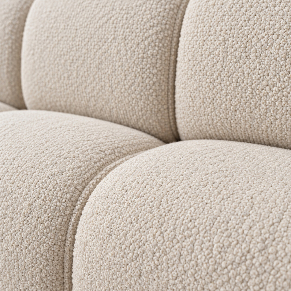 Canapé Almería 3 places beige à larges côtes, détail du tissu