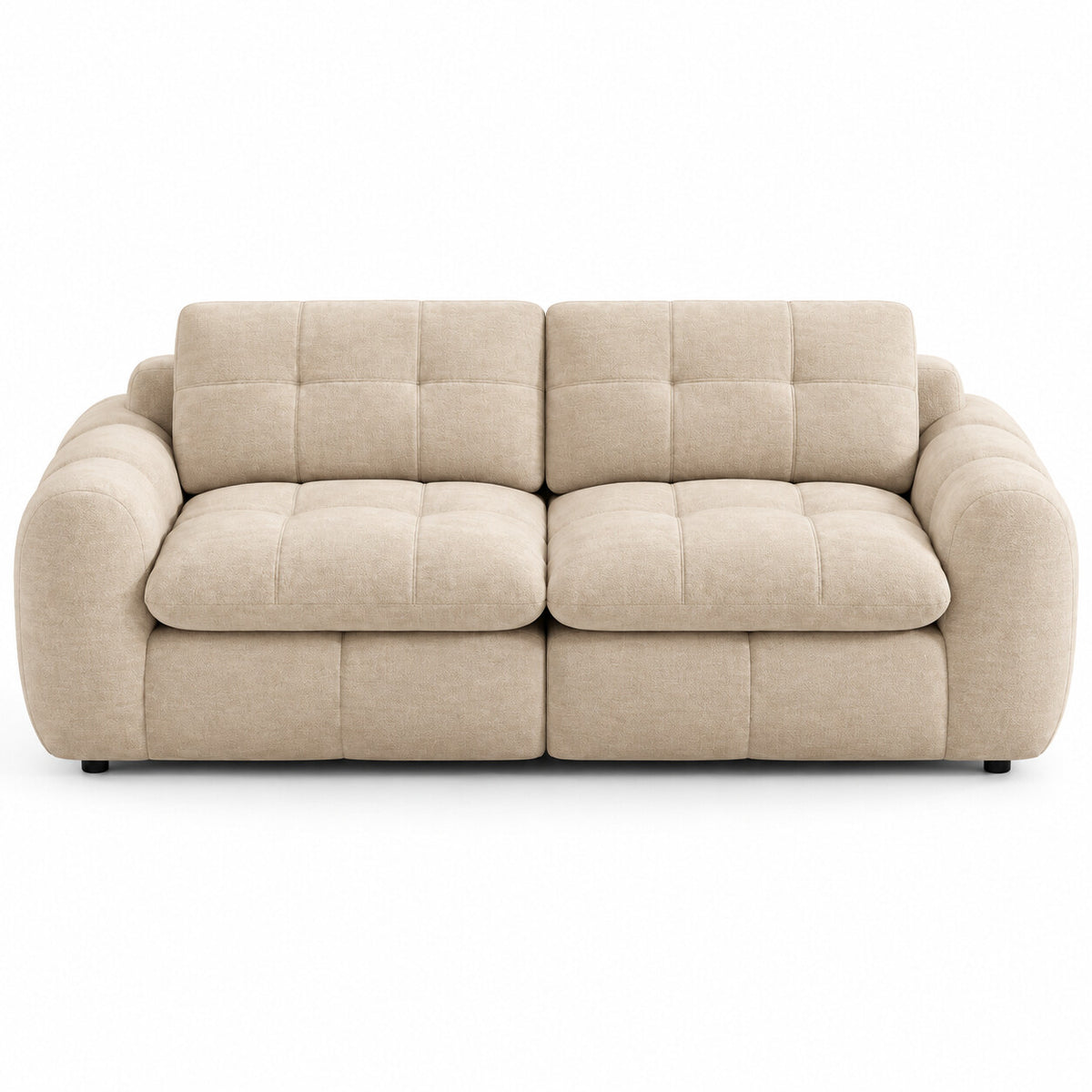 Canapé modulable Ronda 2 places beige, vue de face