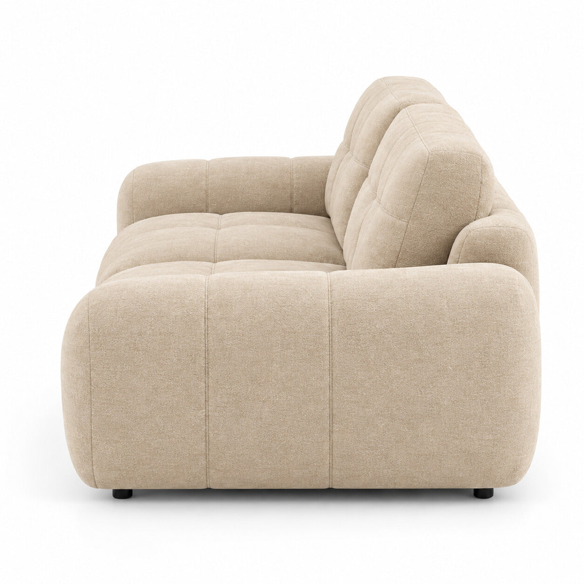 Canapé modulable Ronda 2 places beige, vue de profil