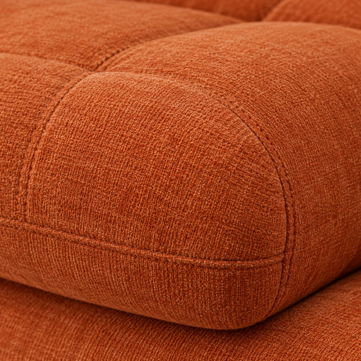 Canapé modulable Ronda 2 places terracotta, détail du tissu chenillé