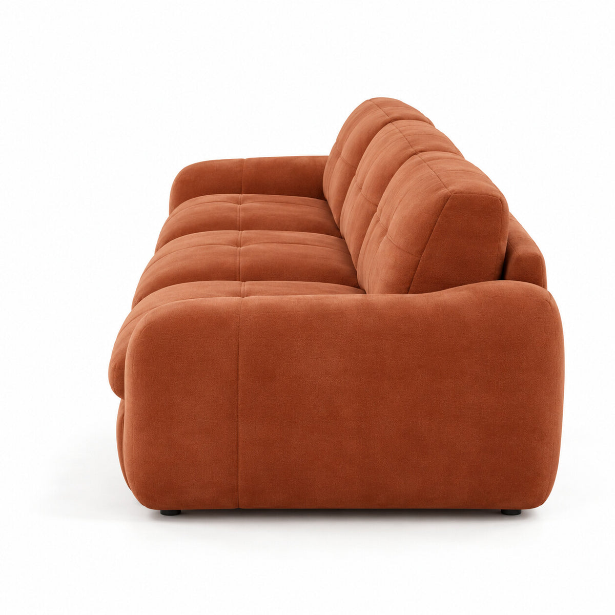 Canapé modulable Ronda 3 places terracotta, vue de profil