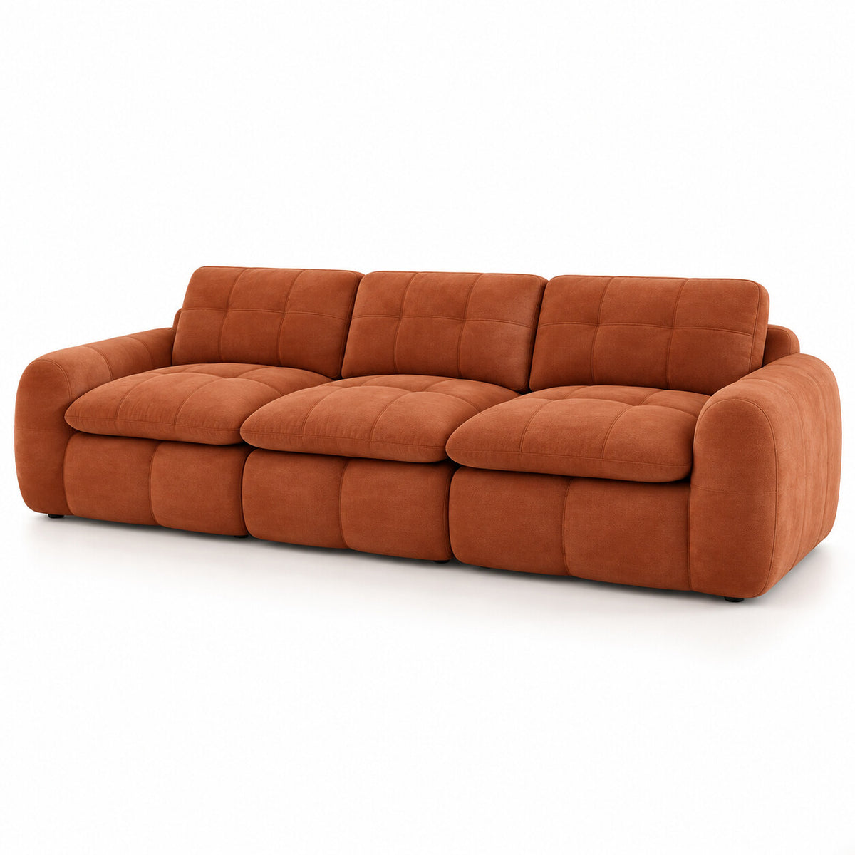 Canapé modulable Ronda 3 places terracotta, vue trois quarts