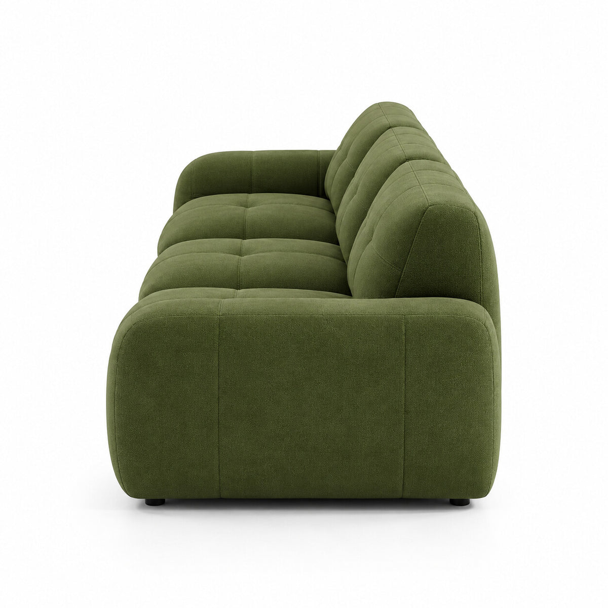 Canapé modulable Ronda 3 places vert olive, vue de profil