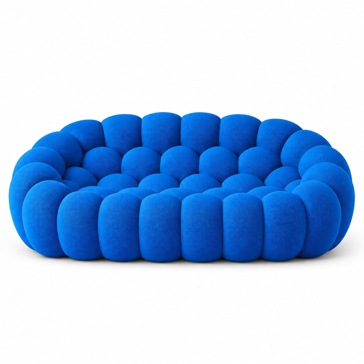 Canapé Séville en tissu texturé bleu, vue de face