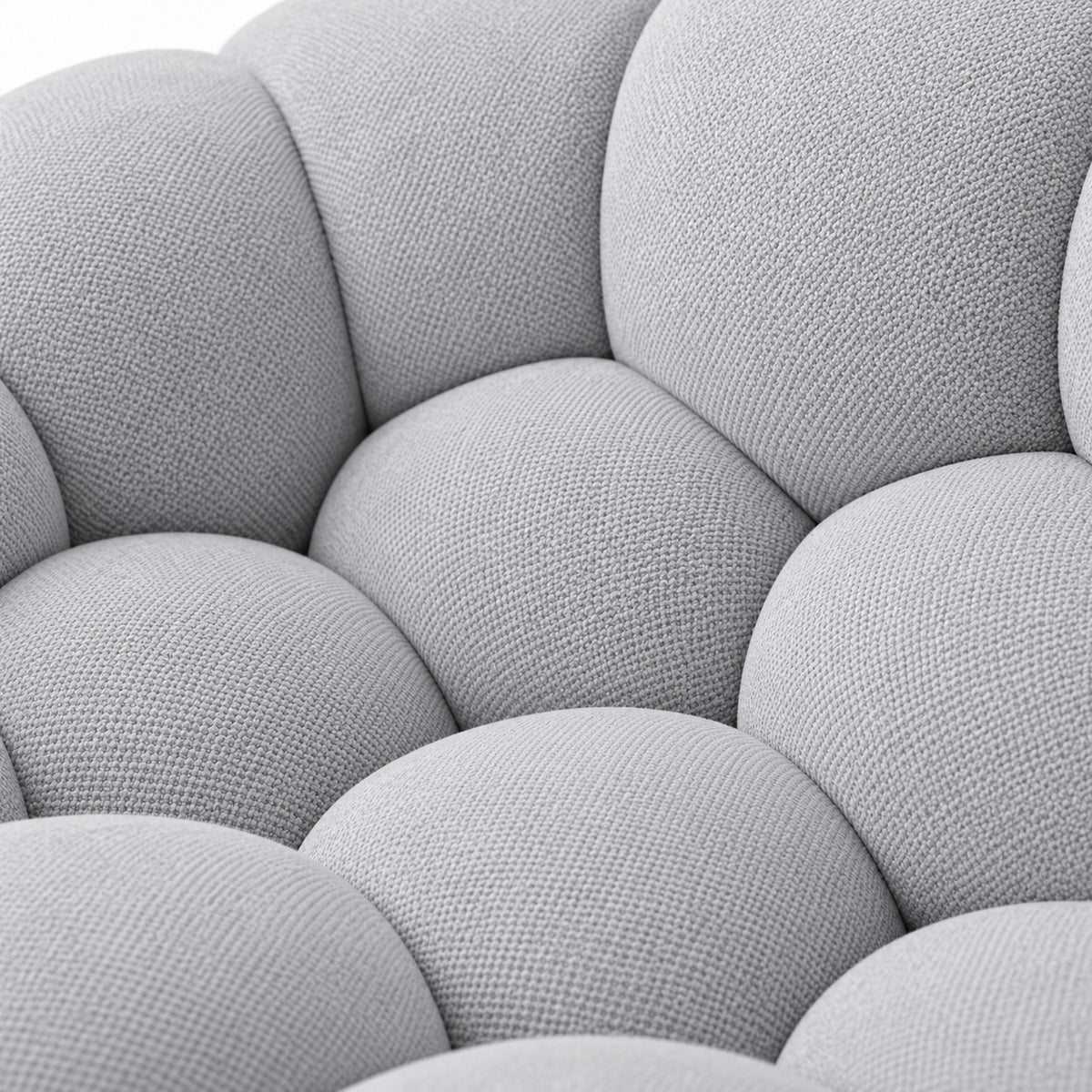 Canapé Séville en tissu texturé gris clair, détail du tissu