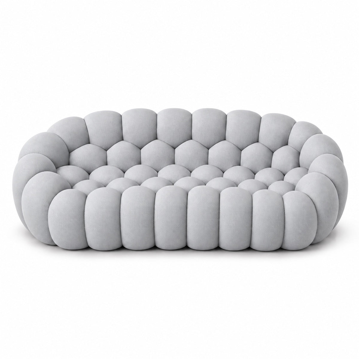 Canapé Séville en tissu texturé gris clair, vue de face