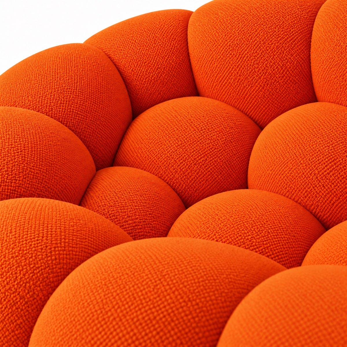 Canapé Séville en tissu texturé orange, détail du tissu