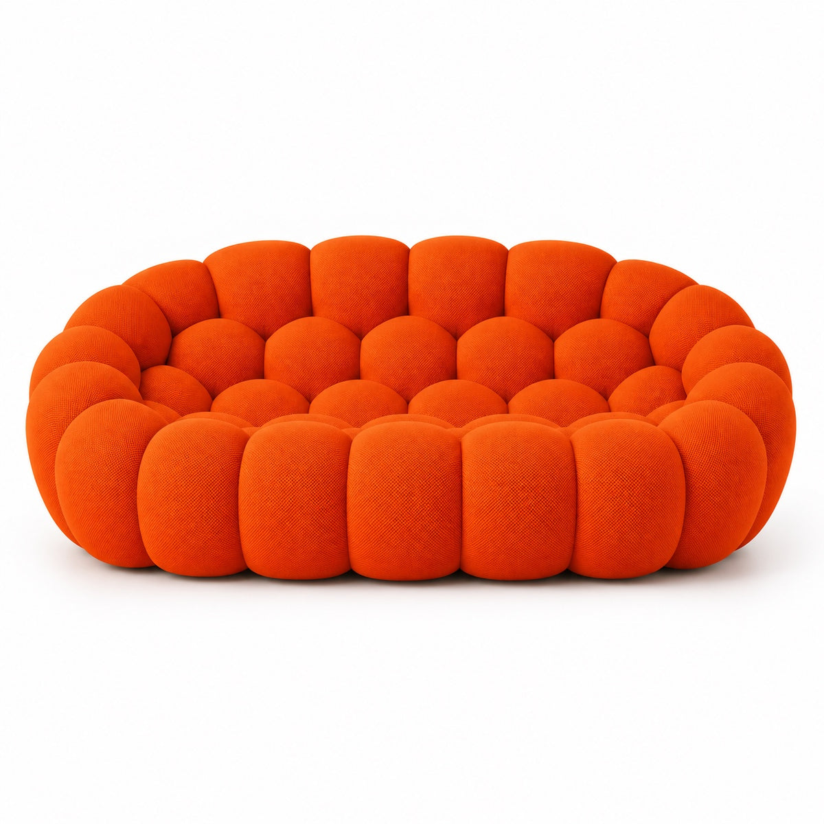 Canapé Séville en tissu texturé orange, vue de face